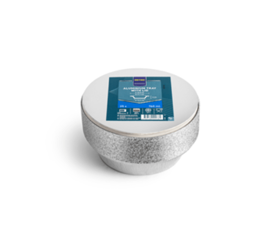 Avant Récipient en aluminium avec couvercle. Aluminium de qualité professionnelle. Disponible en conditionnements de 25, 50 ou 100 unités (250 ml, 650 ml, 910 ml, 950 ml, 2100 ml et 3200 ml). Résistant aux variations de température. Idéal pour un usage quotidien, l'hôtellerie-restauration, les bars, les particuliers, etc.