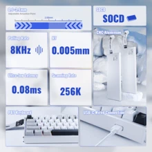 ATTACK SHARK X68MAX HE 60% Aluminum Keyboard | 8K Polling 0.08ms Latency | Hall Effect RT RGB Cloud Customization PBT Keycaps - Multicolor - View 4