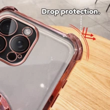 奢华防震粉色保护手机壳 - 全新磁吸支架，兼容 16、15、14、13、12、11 Pro Max，晶莹剔透，防震防摔 - 磁吸式手机壳 - 适用于多种型号 - 粉色 - 查看 6