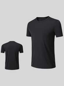 6件套男士夏季篮球训练跑步套装、吸湿排汗短袖T恤和短裤、户外沙滩冲浪装备 - 彩色 - 查看 3