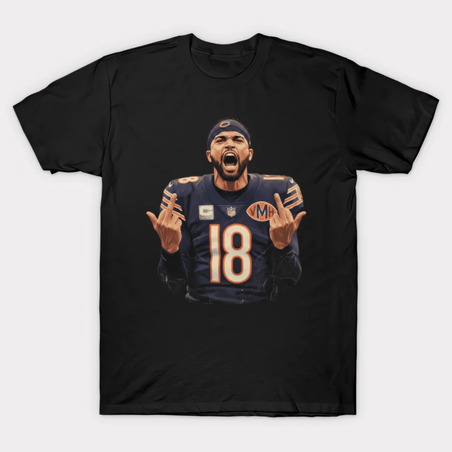 Caleb Williams MIDDLE FINGER MEME T-Shirt - Negro - Ver 1