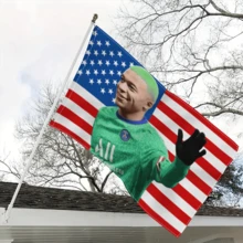 Football Star Kylian French Mbappe Flag Wall Hanging Banner USA Flag 3X5 Ft Funny Banner Polyester With Brass Grommets,Funny Flag Decorations,Flag For Room, Dorm, Outdoor - Pink - View 8