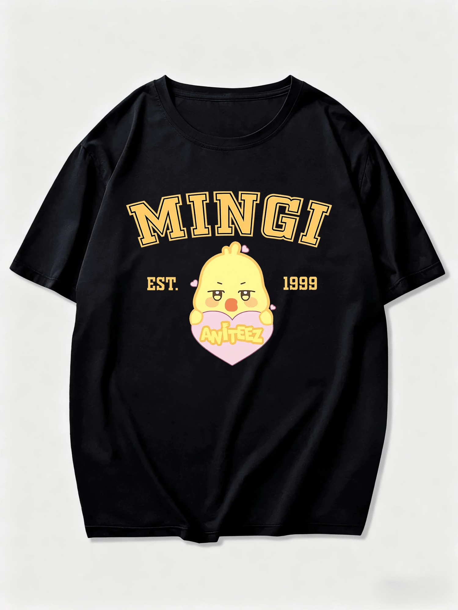 ATEEZs Aniteez Kpop - Logo Unisex Short Sleeve GIFT For Fans Graphic Print T-Shirt - Black - View 1