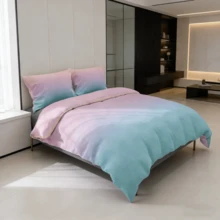 2/3 Piezas Juego de Ropa de Cama de Color Degradado, Tamaños Twin/Full/Queen/King, 1 Edredón con 1/2 Fundas de Almohada, Sin Edredón/Edredón Interior y Sin Relleno, Para Todas las Estaciones, Suave y Duradero, Lavable a Máquina, Decoración de Dormitorio, Regalo para Ocasiones Especiales - Rosa - Ver 13