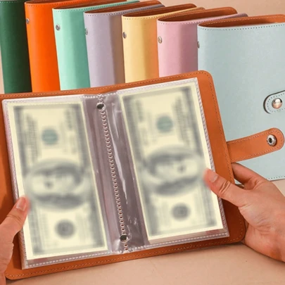 100 sobres, bolsa recargable para carpeta, carpeta ahorradora de dinero, bolsa multifuncional para carpeta, bolsa organizadora portátil, útiles escolares, regalo festivo, artículo esencial para viajes, plan de ahorro de dinero de 100 días, capacidad para hasta 50 hojas, ahorro de dinero, artículo a menos de $1, esencial para viajes