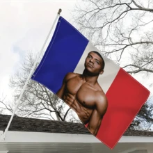 Football Star Kylian French Mbappe Flag Wall Hanging Banner USA Flag 3X5 Ft Funny Banner Polyester With Brass Grommets,Funny Flag Decorations,Flag For Room, Dorm, Outdoor - Pink - View 8