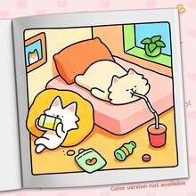 1本48页230克《舒适时光》成人涂色书 - 慵懒宅男+可爱宠物插图，线条粗犷，轻松涂色，是假日休闲和学校手工活动的理想之选 | 优质学习用品，送给手工爱好者的完美礼物 - 舒適的日子 - 查看 3