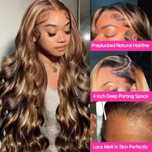 CEXXY Human Hair Wig With Natural Wave Shape, Honey Blonde Highlights, S4/27, Human Hair, 13x6, Lace Front Wig, 200% High Density, Brazilian Human Hair, Silky Smooth, Heat And Temperature Resistant - S4/27 - 查看 6