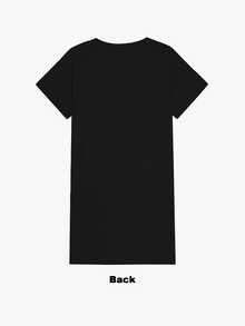 1-Pcs Women's Nightgown, With Pockets, Folded Cuffs, Round Neck, Short Sleeves, Available In Sizes S-XXL, Comfortable And Well-Fitting, Suitable For Spring And Summer Wear.  Women's Clothing, Women's Sleepwear, Women's Dress, Women's Short Dress. - màu đen - Xem 7