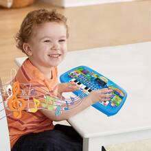 1 Piece Interactive Learning Tablet For Toddlers, With Letter, Number, Music, Word, And Early Learning Math Games, A Fun Educational Tool For Young Learners, Number Kids, Game Tablet - Blue - View 3