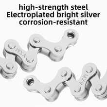 VXM 1 Box Mountain Road Bicycle Chain, 1S Single Speed Electroplated Anti-Rust Bright Silver Derailleur Chain - Multicolor - View 5