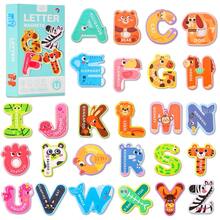 Letras magnéticas, pegatinas de animales y números, herramienta educativa de aprendizaje del alfabeto y números en inglés para niños de 3 a 6 años, juego de rompecabezas magnético de animales y juguetes de reconocimiento de palabras, regalos para niños - letra mayúscula - Ver 1