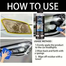 10.14盎司车灯除黄增亮抛光剂 | 汽车大灯氧化和模糊修复套装 - 增亮、提高透明度、防止开裂 - 家用汽车大灯修复和保养套装 - TAE-004 - 查看 3