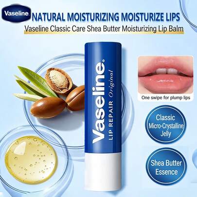  3.5g Vaseline Classic Lip Balm Original, Moisturizing And Repairing
