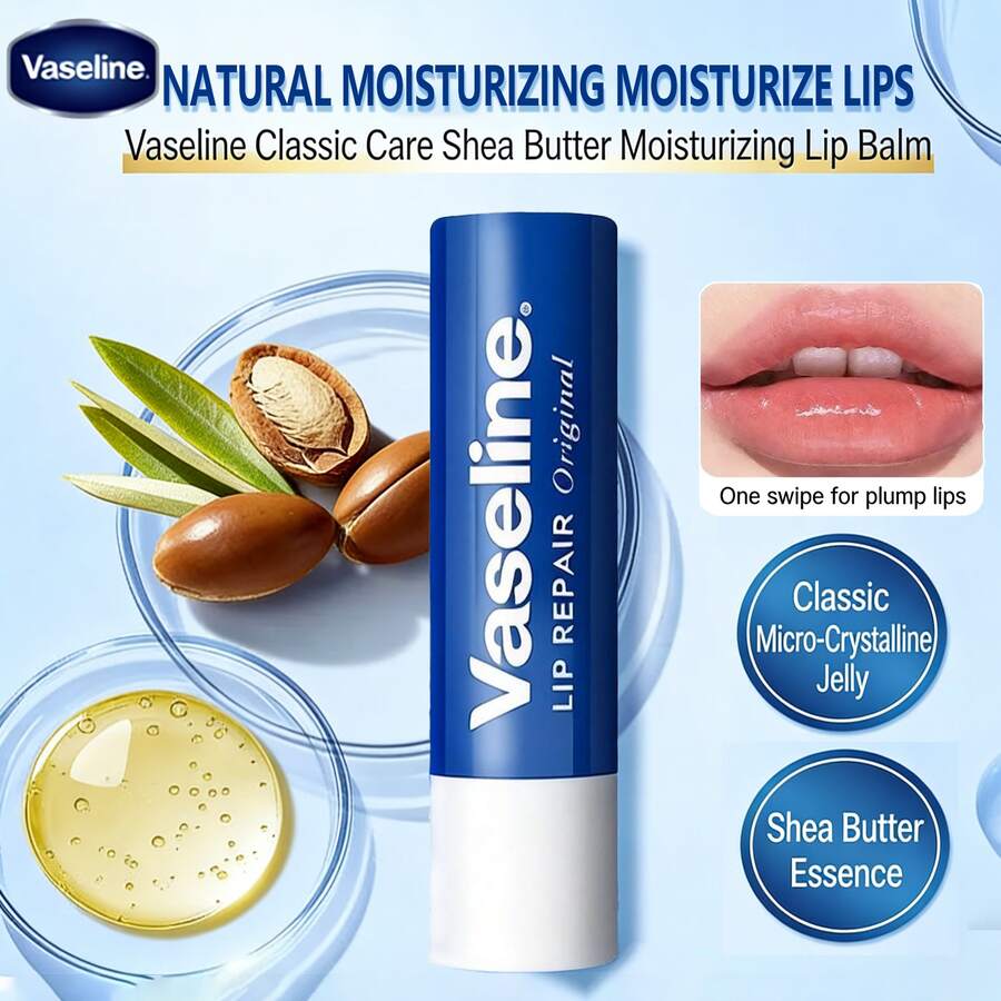 3.5g Vaseline Classic Lip Balm Original, Moisturizing And Repairing - Clear - View 1