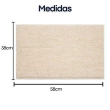 Non-Slip Bath Mat 40 X 60 Super Absorbent Soft Noodle Ball Various Colors - Sand - View 3