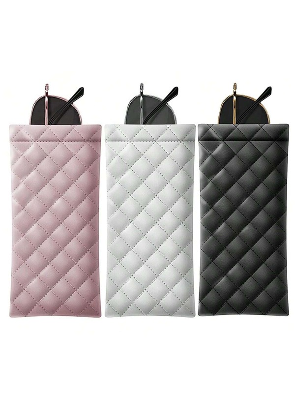 1pc Men's And Women's Portable Compression Glasses Case - PU Leather Multifunctional Storage Bag, Suitable For Glasses, Mobile Phones, Coins, Eye Masks