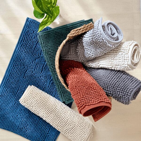 Tapete de Banheiro Antiderrapante Bolinha 40 x 60 Super Absorvente Macio Macarrão Várias Cores