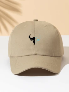 1 chiếc mũ lưỡi trai unisex in hình đầu bò tối giản, mũ chống nắng, mũ thể thao ngoài trời phù hợp cho nam và nữ, dùng hàng ngày. - Mũ bóng chày 2 - Xem 17
