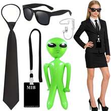 6pcs Fashion Creative MIB Agent Costume Accessories, Secret Service Costume Set Suitable For Men & Women Cosplay - Black - View 11