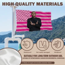 Football Star Kylian French Mbappe Flag Wall Hanging Banner USA Flag 3X5 Ft Funny Banner Polyester With Brass Grommets,Funny Flag Decorations,Flag For Room, Dorm, Outdoor - Pink - View 3