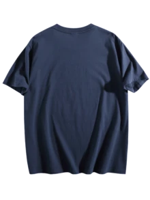 3PCS Plus Size Men Clothes 100 Percent Cotton Summer Clothes Big And Tall Men Streetwear Plus Size Men Solid-Colored T-Shir Summer Tops Perfect For Pairing With Jeans, Sweatpants Or Shorts - 藏青色+藏青色+藏青色 - 查看 5