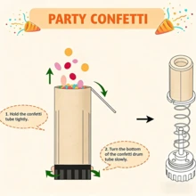 11厘米迷你手摇派对礼炮，粉色爱心亮片惊喜，3个/6个套装，打造梦幻派对时刻 - 3pcs - 查看 7