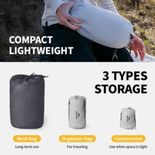 Naturehike CW400 Hooded Sleeping Bag With Duck Down Filling, Winter Camping, Portable, 20D Nylon, Waterproof - Nhiều màu - Xem 3
