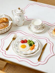 1-12pcs Embroidered Fabric Placemats, Easy To Clean, Wipe-Able, Non-Slip, Dining Table Mats, Holiday Wedding Party Decor, Suitable For Home, Restaurant, Dining Room Decoration, Home Goods - Multicolor - View 7