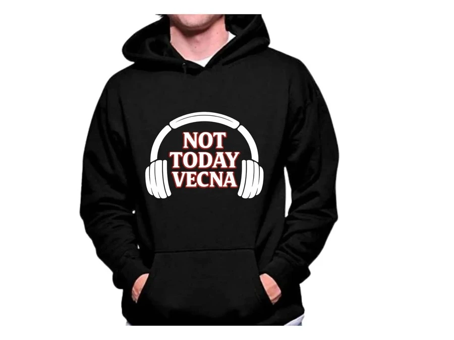 Outfits For Men TT735 Not Today Vecna Hoodie, Matching Vecna Hoodie, Unisex Hawkins Hoodie, Stranger Hoodie, Running Up That Hill Hoodie, Upside Down Hoodie Autumn/Winter - 黑色1 - 查看 1