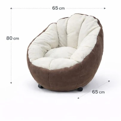 Sillón Infantil Tipo Puff Acolchado, Sofá Cómodo para Niños, Diseño Envolvente, 65*65*80 cm