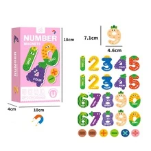 Letras magnéticas, pegatinas de animales y números, herramienta educativa de aprendizaje del alfabeto y números en inglés para niños de 3 a 6 años, juego de rompecabezas magnético de animales y juguetes de reconocimiento de palabras, regalos para niños - número - Ver 2