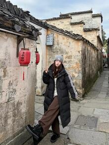 Adidas Originals PUFFER Warm Windproof Zipper Long Sleeve Down Jacket For Men, Black - Black - View 10