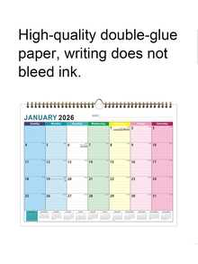 2026 Minimalist Gradient Color Calendar From January 2026 To June 2027, Featuring A Fresh Design Of Flowers And Trees With A Large Writing Area Suitable For Notes, Recording, And Planning Schedules, Ideal For Home And Organization.Thick Paper, Reinforced Metal CoilHanging Design,Minimalist And Stylish, Adding A Sense Of Design. - Multicolor - View 6