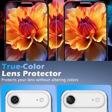 6pcs Silver Shiny Camera Lens Protector Film, Fit For IPhone 17 Pro Max/17 E/17 Pro/17/16 Pro Max/16 Pro/15 Plus/14 Pro/13/12 Mini/11, With Shiny Metal Diamond Ring And 9H Hardness Anti-Scratch Film, Fashionable Accessory, Easy To Use Protective Case - Silver 6Pcs - View 5