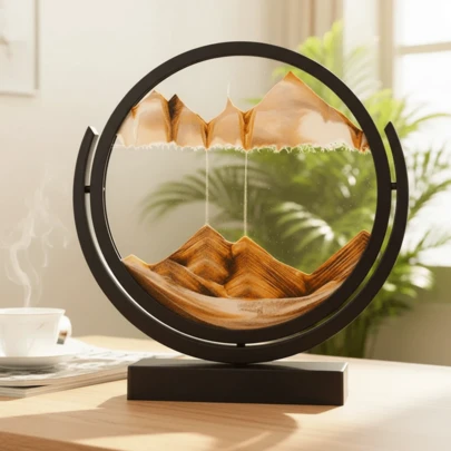 LUMIARTISAN 3D Moving Sand Art Picture | Rotatable Stress Relief Decor | Office & Home Gift