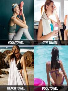 Juego de toallas de microfibra de secado rápido de tres piezas, toallas deportivas, adecuadas para la decoración del gimnasio y del baño de verano. - Rojo violeta - Ver 5