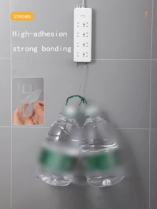 Plastic Power Strip Holder With Self-Adhesive Detachable Router Bracket, Suitable For Men And Women, No Drilling Outlet Organizer Rack, Applicable For Home And Office, Invisible Hanging Bracket, Suitable For Bedding, Bedside, Bed Frame, Room Essentials - Power Strip Fixing - View 6