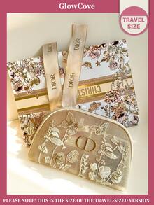 Christian Dior 材质 CD 刺绣化妆包，蝴蝶和花卉图案 - 黃色 - 查看 2
