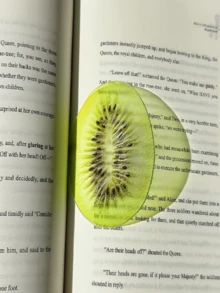 4-Season Versatile, Spring Preferred Realistic Fruit Slice Acrylic Bookmarks, Semi-Transparent Orange, Grape, Cherry Cute Bookmark Cards, Kiwi Bookmarks - Multiple - View 9