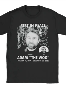 Adam The Woo Travel And Adventure Blogger T Shirt Tees Short Sleeve Crewneck T-Shirts Cotton Adult Clothes - 黑色27 - 查看 1