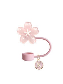 Bouchon de paille portable avec pendentif A-Z et décoration délicate de fleur de cerisier, accessoire de tasse à paille, couvercle de paille réutilisable en silicone anti-poussière, bouchon de paille, convient pour le bureau, le restaurant, le café, la cuisine, la chambre, les vacances, le camping, fournitures de voyage essentielles pour le printemps et l'été. Cadeau d'anniversaire, accessoire de mariage, cadeau de rentrée scolaire, cadeau de la fête des enseignants, cadeau de la fête des mères - Multicolore - Voir 18