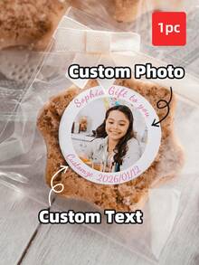 1-100pcs Customized Photo Stickers Labels, Waterproof Oil-Resistant, Birthday Party Stickers, Candy Packaging, Food Packaging, Applicable For Weddings - Multicolor - View 13