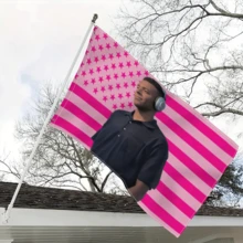 Football Star Kylian French Mbappe Flag Wall Hanging Banner USA Flag 3X5 Ft Funny Banner Polyester With Brass Grommets,Funny Flag Decorations,Flag For Room, Dorm, Outdoor - Pink - View 8