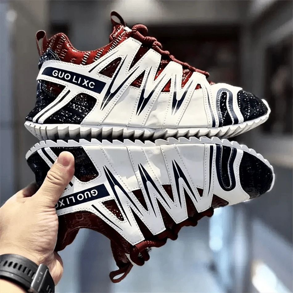 Giày thể thao nam casual thời trang mới năm 2026, thiết kế sang trọng nhẹ nhàng, kiểu dáng slip-on đa năng, chống thấm nước và chống trơn trượt. - Đỏ và trắng - Xem 1