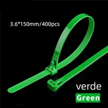 New 100 PCS Reusable Colorful Hair Ribbons With Releaseable Closure, Adjustable And Self-Locking Nylon Ribbons - màu xanh lá - Xem 7