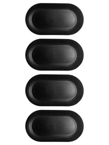 1/2/4个塑料盘，易于清洗，适用于水果沙拉、牛排等。 - 黑色 - 查看 7
