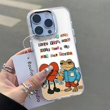 Confesión del collage del corazón de rana Dise?o de impresión,Protector Transparente de Alta Calidad para Celular - Funda Anti-Caídas de TPU para Multi-Modelos (OPPO, Redmi, , ) - Ideal para San Valentín y Halloween - transparente - Ver 6