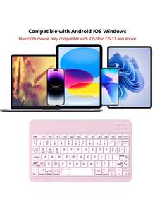 Cute Bluetooth Keyboard + Bow Tablet Protective Case Portable Wireless Keyboard (150mAh) Compatible With Samsung Tablets, Apple , Android 13+ Smartphones, Smartphones, Windows Systems - one-size - View 4