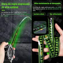 Cinta Metrica Flexometro Regla Retractil Fluorescente 10m,cinta métrica duradera y de alta precisión - A - Ver 4